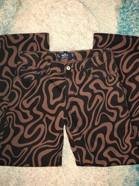 Hollister Denim - Hollister Low-Rise Straight Jeans Brown/Black Abstract Stretch